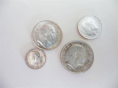 Lot 116 - Maundy Set 1902, 4d, 3d, 2d, and 1d, light peripheral toning, uncased, UNC