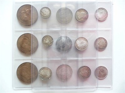 Lot 118 - Three Shillings, two 1900 and a 1901; Seven Sixpences, 1900 and six 1901;  Two Silver 3d, 1901,...