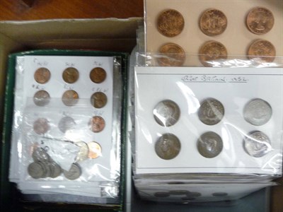 Lot 130 - Collection of George VI and QEII Bronze and CuNi, loose and card mounted, and a Quantity of Foreign