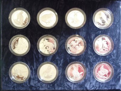 Lot 137 - Cooks Islands, Set of Twelve Silver Proof 50 Dollars 1991, all crown size, in series...