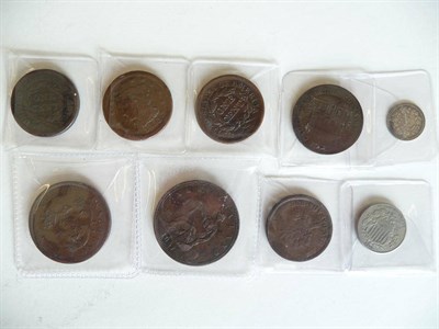 Lot 143 - Selection of American and Canadian Coins, including: three 1 cents - 1845, 1853 and 1854 VG to...