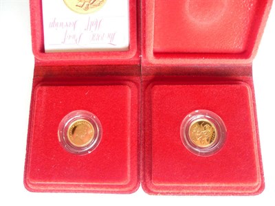 Lot 46A - Two Proof Half Sovereigns 1980, with certificates, in red leatherette wallets of issue