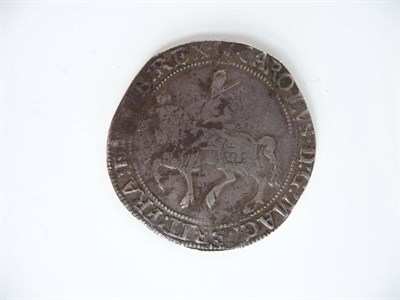 Lot 23 - Charles I: Halfcrown MM plume, group II, obv. plume on horse's head and cross on housing, rev. oval