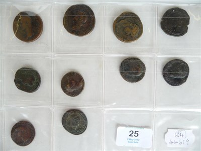 Lot 25 - 10 x Roman Bronze/Brass Coins, comprising: 5 x sestertii: Caligula rev. S P Q R/P P/OB...