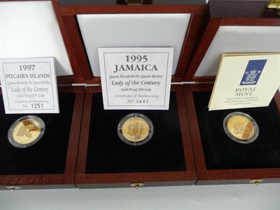 Lot 67 - 3 x Gold Proof Commemorative Coins in the 'Queen Elizabeth the Queen Mother - Lady of the...