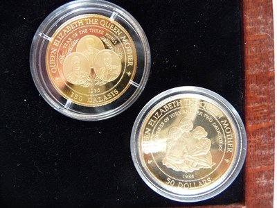 Lot 68 - 2 x Gold Proof Commemorative Coins in the 'Queen Elizabeth the Queen Mother - Lady of the...