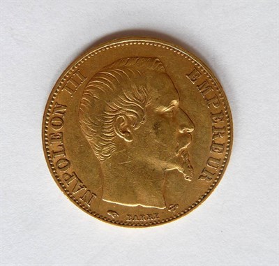 Lot 114 - France: Gold 20 Francs 1855A, 6.45g of .900 gold, GFine