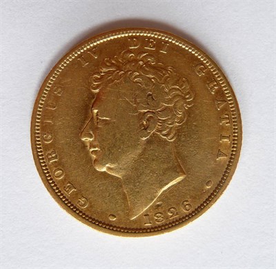 Lot 153 - George IV Sovereign 1826, faint hairlines on bust, good edge, Fine to GFine