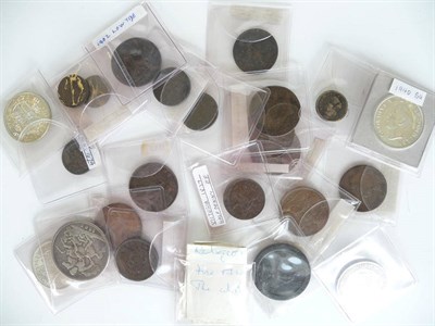 Lot 192 - Miscellaneous Lot including crown 1893 LVI, halfcrown 1818 both VG, 3 x halfcrowns 1940, 1945...