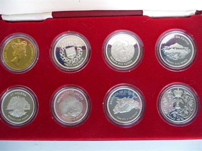 Lot 208 - Set of 7 x Silver Jubilee Commemorative Sterling Silver Crowns: UK, Gibraltar, Mauritius,...