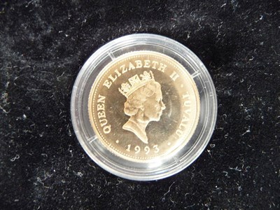 Lot 217 - Tuvalu, Gold Proof 100 Dollars 1993 '40th Anniversary of Coronation' 7.8g of 0.583 gold (14ct),...