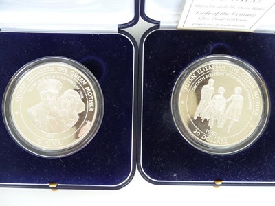 Lot 228 - 2 x Commemorative .999 Silver Proofs: Papua New Guinea 10 kina 1998 & Tuvalu 20 dollars 1996,...