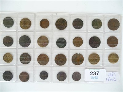 Lot 237 - A Collection of 21 x 17th Century Halfpenny Tokens and 5 x 17th Century Farthing Tokens, all...