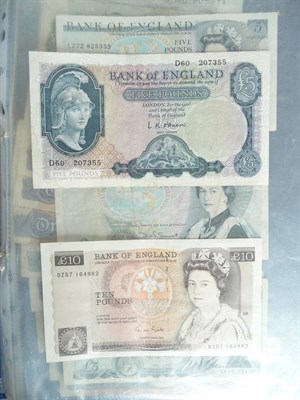 Lot 241 - An Album containing a Collection of BofE Banknotes comprising: £10 Gill (DZ57) AUNC, £5...