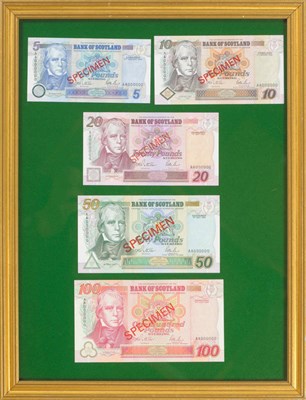 Lot 247 - Bank of Scotland, a Set of Specimen Notes £5, £10, £20, £50 and £100,...