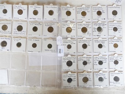 Lot 260 - A Collection of 32 x English 17th Century Tokens comprising: 9 x halfpenny and 23 x farthing...