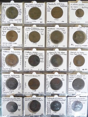 Lot 261 - An Impressive Collection of 58 x different 18th century halfpenny tokens, 30+ x 19th cent....