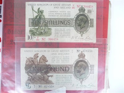 Lot 270 - Treasury Note £1 Warren Fisher, T/2 NO 478558 GVF and Treasury Note 10 Shillings Warren...