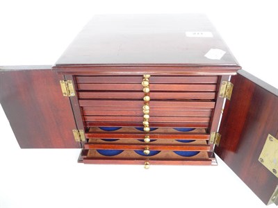 Lot 271 - A Very Attractive Victorian Polished Mahogany Coin Cabinet, containing 12 x trays with...