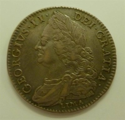 Lot 304 - George II Halfcrown 1746/5 LIMA, minor flecking otherwise good edge and surfaces, attractive...