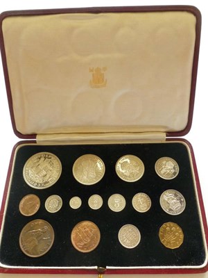 Lot 315 - Proof Set 1937, 15 coins crown to Maundy penny, in red leatherette CofI (case in pristine...