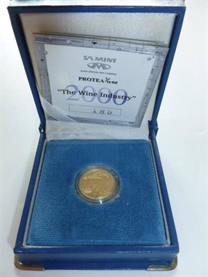 Lot 317 - South Africa Gold Proof 1/10oz  Protea 2000, .999 gold, with certificate, in CofI, FDC