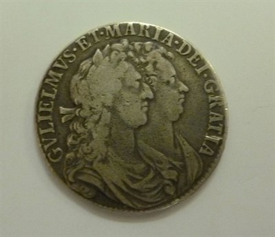 Lot 343 - William and Mary Halfcrown 1689 PRIMO, 1st shield, caul and interior frosted, no pearls, minor obv.