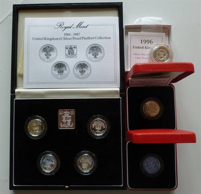 Lot 366 - A Silver Proof Piedfort 4-Coin £1 Collection 1984-1987, with certificate, in RM CofI, FDC...