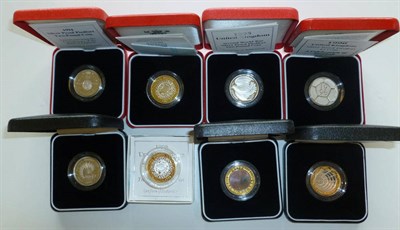 Lot 367 - 8 x Silver Proof Piedfort £2: 1994 ('Tercentenary'), 1995 ('United Nations'), 1995 ('WWII'),...