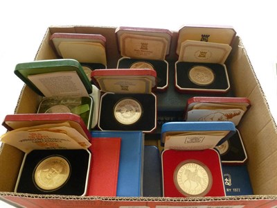 Lot 379 - A Collection of Sterling Silver Proof Coins and Commemorative Medals etc comprising: UK £5 2002