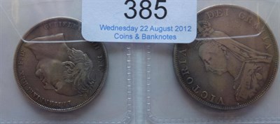 Lot 385 - Victoria Double Florin 1889, minor contact marks, good edge Fine and William IV Halfcrown 1834 good