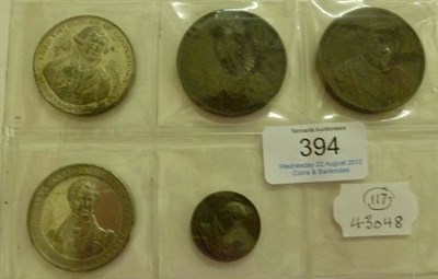 Lot 394 - 5 x Commemorative Medals: 'Defeat of Dutch Fleet in the Battle of Camperdown 1797', obv....