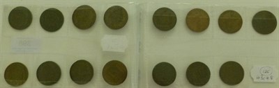 Lot 398 - Ireland, 15 x 18th century Halfpenny Tokens comprising:  7 x Cronebane 1789, various edges: (1)...