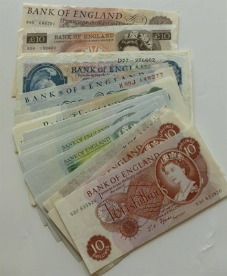 Lot 406 - A Collection of BofE Notes comprising:  2 x £10 Page (A04 and B65), £10 Kentfield (B38),...