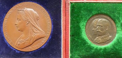 Lot 416 - 2 x Commemorative Medals: Victoria Diamond Jubilee 1897, official large (56mm) bronze medal by...