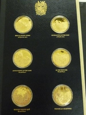 Lot 423 - Complete Collection of 24 X Silver Gilt Churchill Centenary Medals, each medal 25.5g sterling...