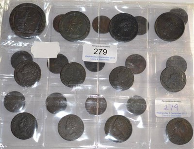 Lot 279 - A Collection of English Copper Coins Charles II to George III comprising: 'Cartwheel' 2d 1797,...