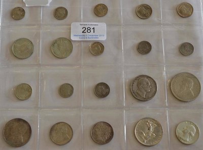 Lot 281 - 20 x British Colonial & Foreign Silver Coins comprising: Canada 3 x 5 cents: 1883H, 1891 &...