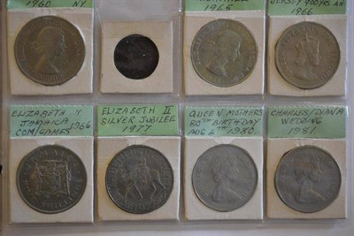 Lot 286 - 2 x Albums containing Miscellaneous English & Foreign Coins including: Jersey & Guernsey 40+ 19th &