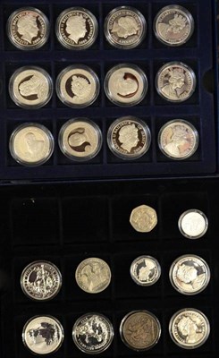 Lot 305 - A Collection of UK & Foreign Silver & Silver Proof Coins comprising: 3 x Britannia £2...