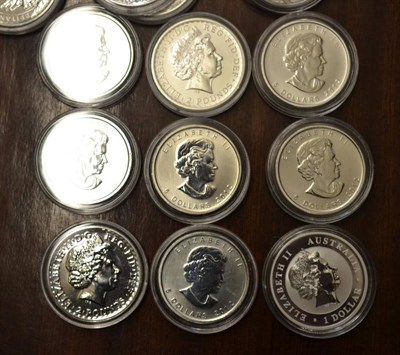 Lot 362 - 20 x 1oz Silver Coins comprising: 5 x Britannia £2 2009 & 2012(x4), USA 6 x dollars 2012 'Silver