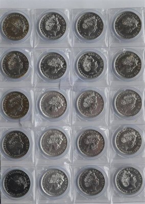 Lot 365 - 20 x 1oz Silver Britannia £2, all 2012 BU