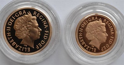 Lot 375 - Proof Sovereign & Half Sovereign Set 2008, with cert, in CofI, FDC