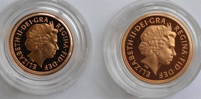 Lot 378 - Proof Sovereign & Half Sovereign 2000, in CofI, FDC