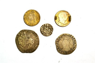 Lot 6 - 3 x English Hammered Silver Coins comprising: Charles I halfcrown, Tower Mint, MM triangle in...