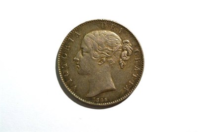 Lot 45 - Victoria, Crown 1845 V111, cinquefoil stops, minor contact marks, grey/gold tone with...