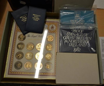 Lot 50 - Miscellaneous Lot including: 5 x UK proof sets: 1982/83/84/85/86, all in CofI & all with certs...