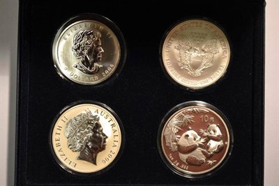 Lot 72 - A Set of 4 x 1oz .999 Silver Coins comprising: Australia 1 dollar 2006 'Kangaroo,' Canada 5 dollars