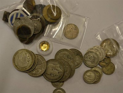 Lot 76 - Miscellaneous Lot comprising: Tristan da Cunha gold halfcrown 2009, 0.5g of .999 gold, UNC &...
