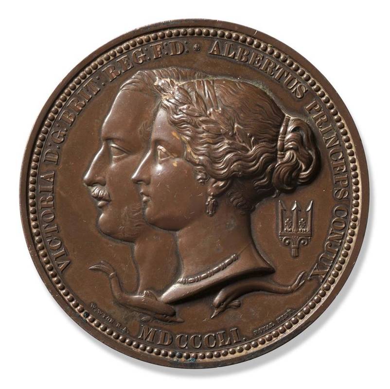 Lot 254 - Great Exhibition 1851, Bronze Prize Medal by W Wyon & L C Wyon, obv. conjoined busts of...